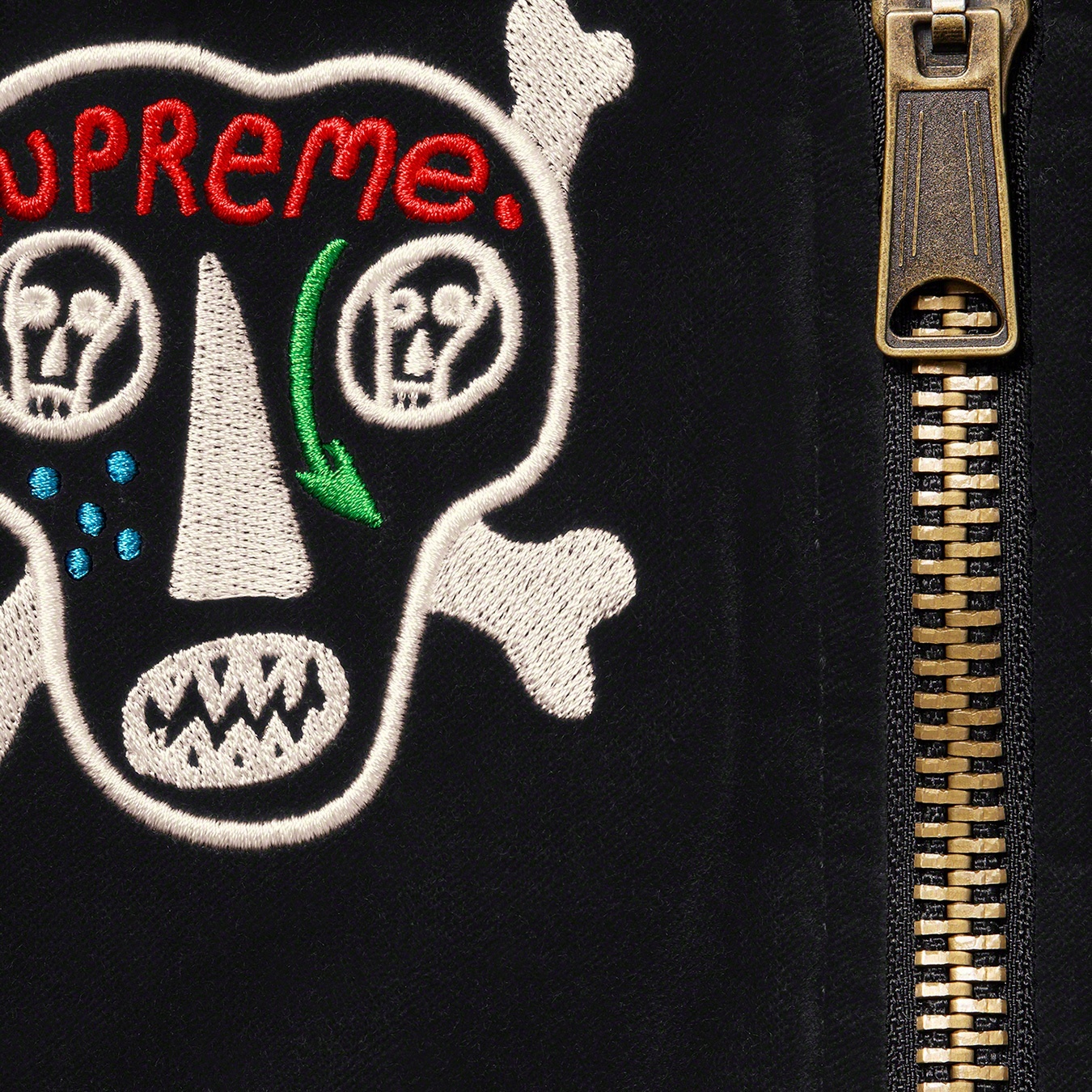 Clayton Patterson/Supreme Skulls Embroidered Velvet MA-1 view 13